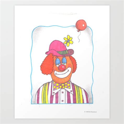 Clown with Balloon Art Print by Bloomy (Ken Bloomhorst) | Society6