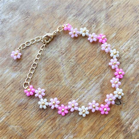 Beaded Flower Bracelet Perfect For Everyday Use Perfect As A Birthday