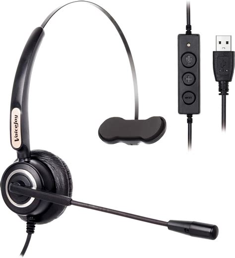 Voicejoy Call Center Noise Cancelling Corded Monaural Headset Headphone With Mic