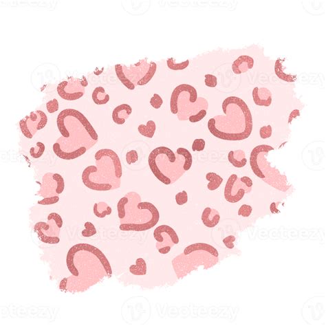 Pink Heart Leopard Print Background 14967630 PNG