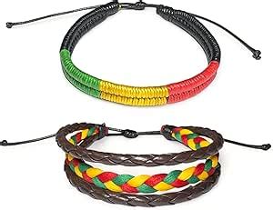 Amazon Lavip Leather Rasta Plaided Hippie Bracelet Braid Cord