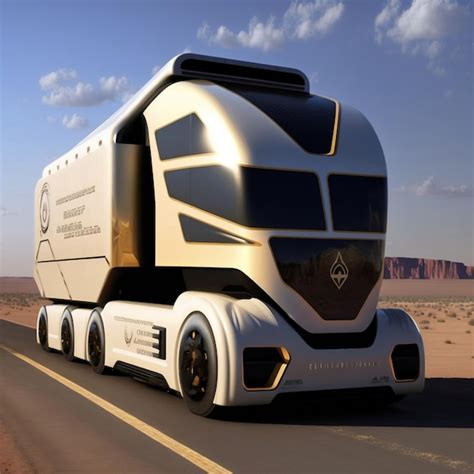 Premium AI Image Futuristic AV Cargo Truck Illustration For