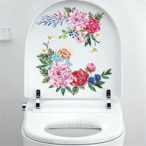 Waft Yearn Flowers Butterfly Bathroom Toilet Seat Lid Cover Decals Stickers Pvc