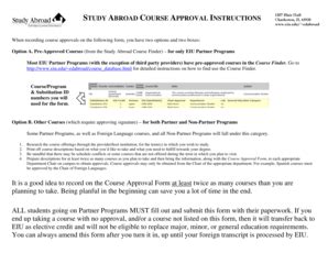 Fillable Online Castle Eiu STUDY ABROAD COURSE APPROVAL INSTRUCTIONS