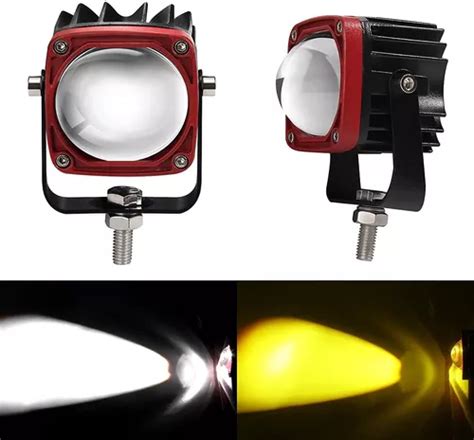 Par Faros De Lupa W Doble Color Spot Luz Para Auto Moto Meses Sin