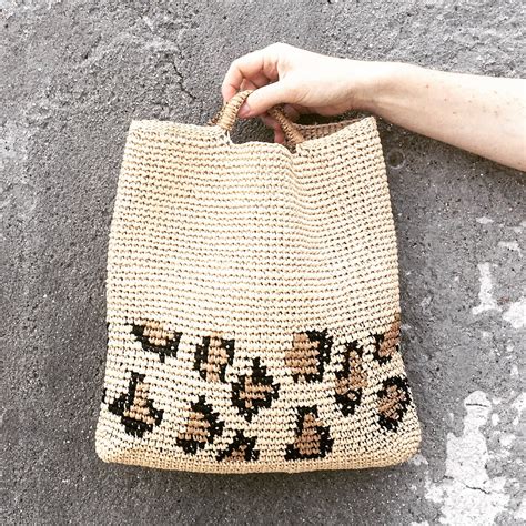 Crochet Bag Pattern Crocheted Raffia Bag Pattern Small Etsy