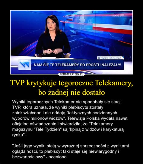 Tvp Krytykuje Tegoroczne Telekamery Bo Adnej Nie Dosta O