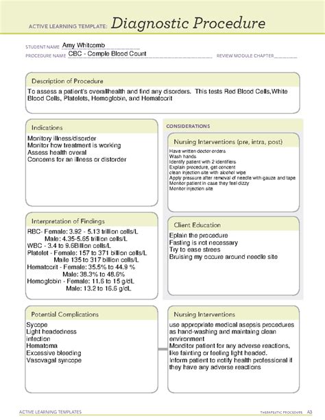 Ati Diagnostic Procedure Template