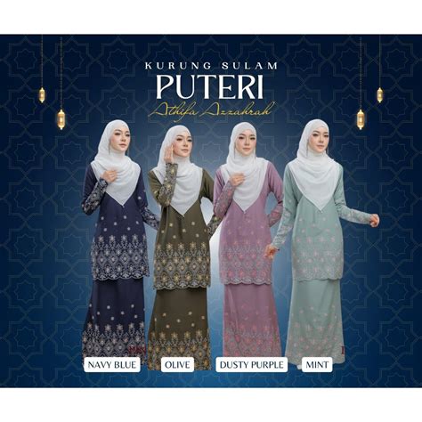 Baju Kurung Puteri By Athia Azzahrah Moden Sulam Wanita Muslimah