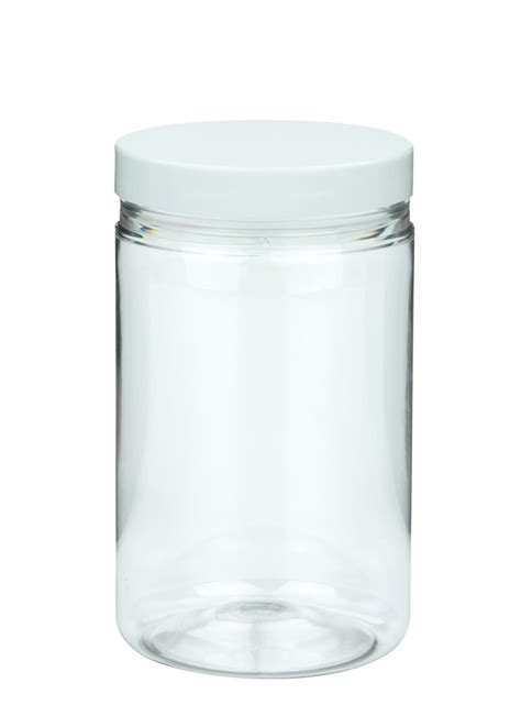 Pot En Rpet Cylindrique Transparent Ml Avec Couvercle Vis En