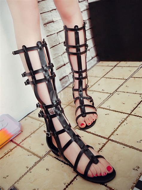 Venta Sandalias Romanas Negras En Stock