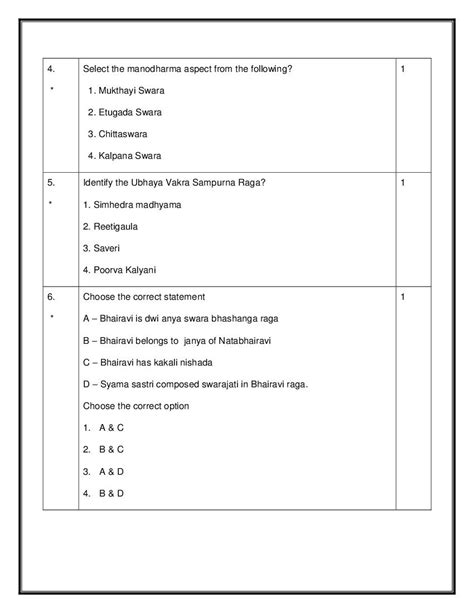 Cbse Class Carnatic Music Melodic Instrument Sample Paper Pdf