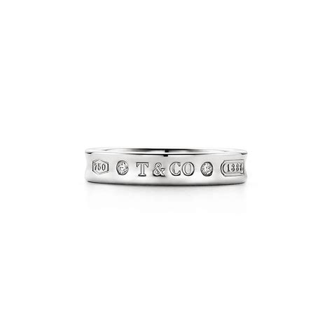 Tiffany 1837™ Ring In White Gold With Diamonds Narrow Tiffany And Co