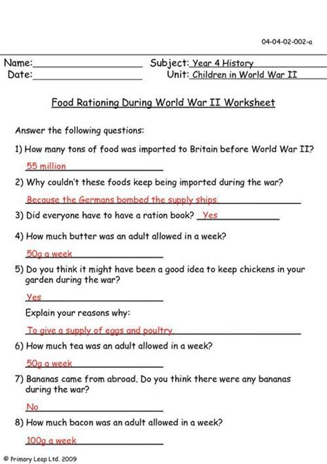 World War 2 The Rise Of Dictators Worksheets Answer Key