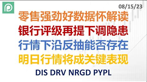 美股分析 DIS DRV NRGD PYPL 零售强劲好数据怀解读 银行评级再提下调隐患 行情下沿反抽能否存在 明日行情将成关键表现