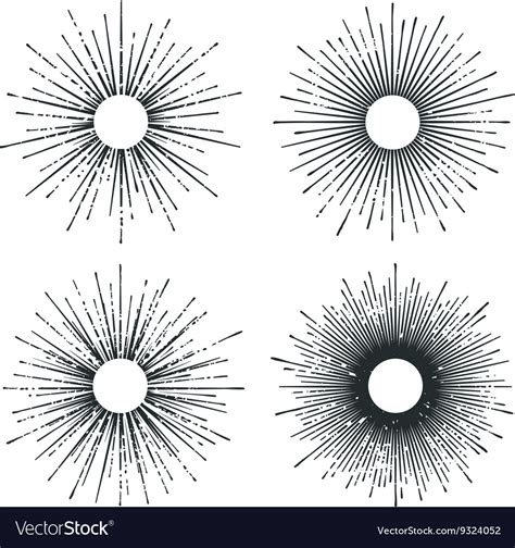 Sunburst Set Royalty Free Vector Image Vectorstock