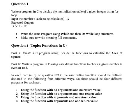 Solved Question 1 Write A Program In C To Displ