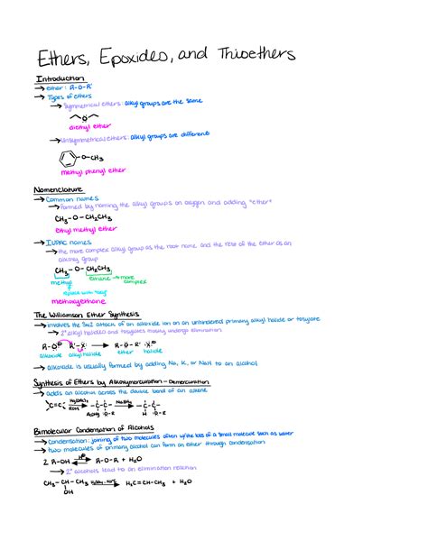 Ch 14 Ethers Epoxides And Thioethers Ethers Epoxides And