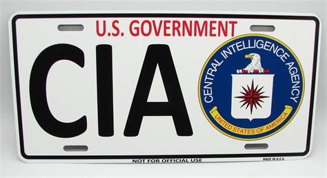 Cia Central Intelligence Agency Metal Novelty Car License Plate Auto