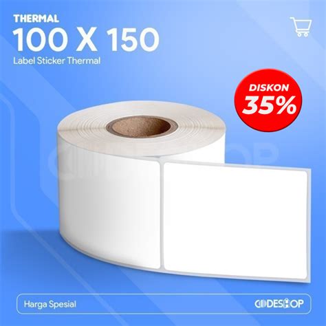 Jual LABEL BARCODE 100 X 150 KERTAS STICKER THERMAL 100x150mm Isi 300