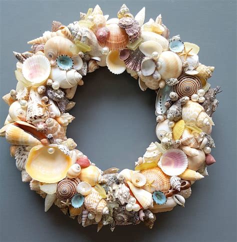 Nautical Decor Seashell Wreath Beach Decor Shell Wreath Etsy