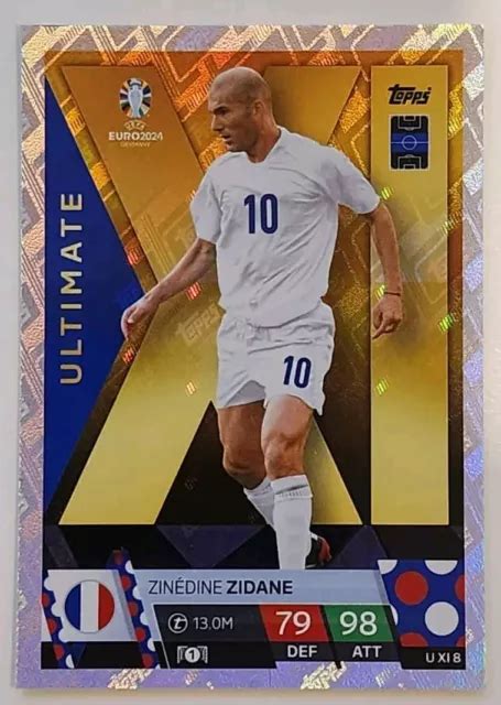 Uefa Euro Match Attax Zinedine Zidane Ultimate Xi Foil Card Uxi