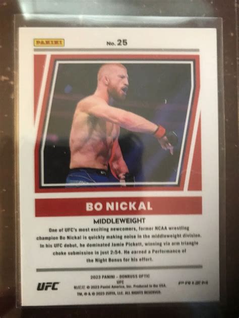 2023 Donruss Optic UFC Bo Nickal 25 Dominators PURPLE Prizm EBay