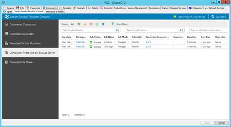 Computers Protected By Veeam Backup Replication Veeam Service