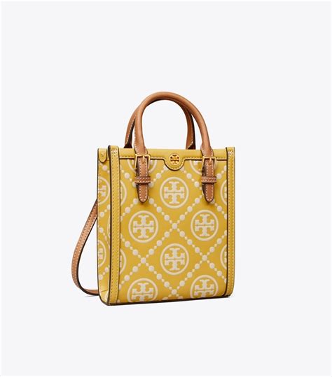 Mini T Monogram Contrast Embossed Tote Womens Handbags Crossbody Bags Tory Burch Uk