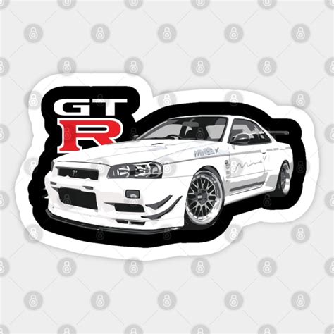 R34 Gtr Skyline V Spec Nissan Skyline Gtr R34 Sticker TeePublic