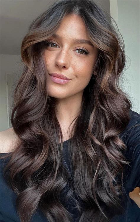 50 Autumn S 2022 Hair Colour Trends Rich Brunette Voluminous Long Hair