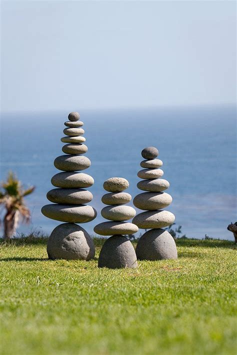 Small Giant Rock Cairn Inspirational Zen Garden Pile Stones Zen