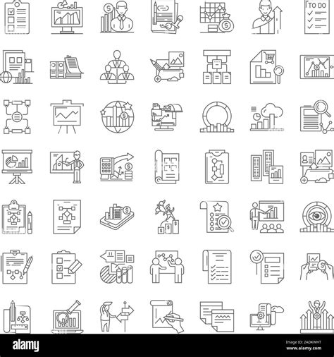 Proceso De Planificaci N Lineal Iconos Signos S Mbolos L Nea Vector