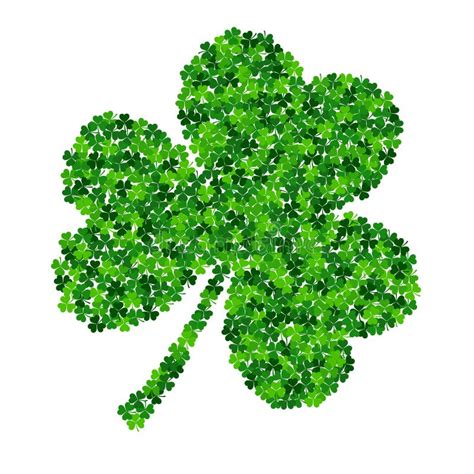 Vector Shamrock Made Of Small Shamrocks On White Background Stock