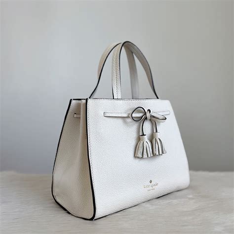 Kate Spade White Leather Triple Compartment 2 Way Shoulder Bag Excelle