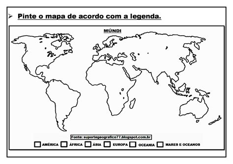 Atividade Continentes E Oceanos 5o Ano BRAINCP