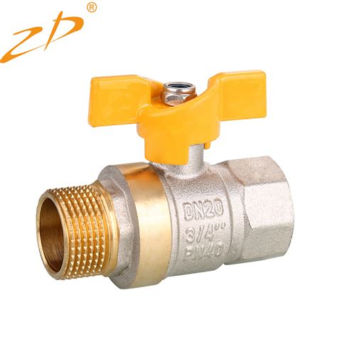 Gas Ball Valve Butterfly Handle 1 2 3 4 Iron Core Female Brass Pex Ball Valve China Brass