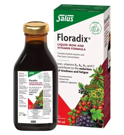 FLORADIX LIQUID IRON Vitamin Formula Food Supplement 250 Ml 12