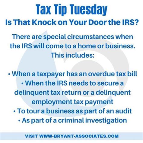 Is That Knock On Your Door The Irs There Are Special Circumstances When The Irs Will Come To A