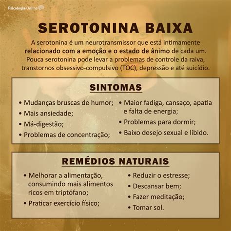 Serotonina Baixa Sintomas E Rem Dios Naturais Psicologia Da Sa De