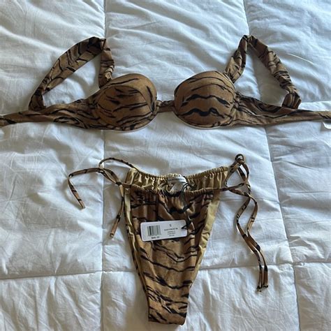 WeWoreWhat Swim Weworewhat Tiger Stripe Bikini Set Poshmark