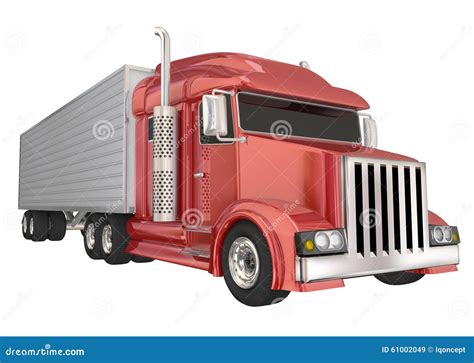 Red Semi Truck 18 Wheeler Big Rig Hauler Stock Image | CartoonDealer.com #61002049