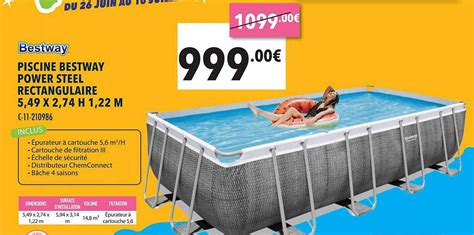 Promo Piscine Bestway Power Steel Rectangulaire Chez Cash Piscines