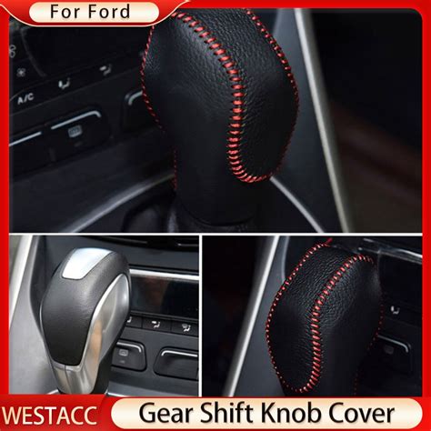 Genuine Leather Car Gear Shift Knob Protection Cover Gear Shift Collars