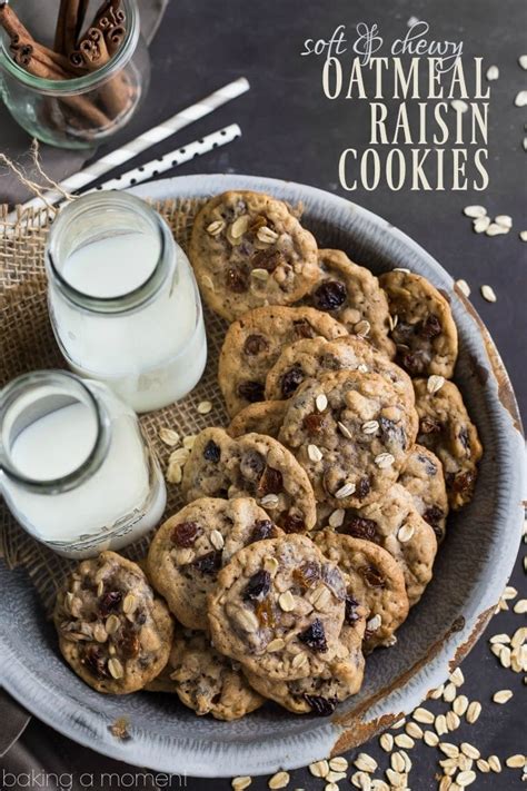 Soft And Chewy Oatmeal Raisin Cookie Recipe Baking A Moment