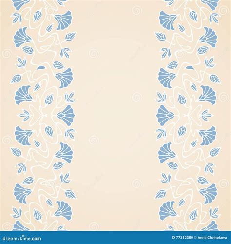 Vector Art Nouveau Card Stock Vector Illustration Of Blue 77312380