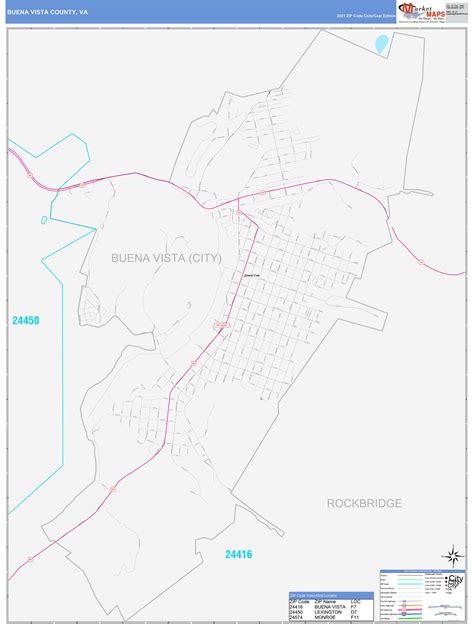 Buena Vista County, VA Wall Map Color Cast Style by MarketMAPS - MapSales
