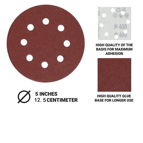 Sanding Disc Aluminum Oxide Hook And Loop Sandpaper Disc Inch Holes