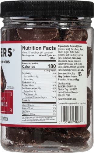 Sanders Dark Chocolate Sea Salt Caramels Tub 18 Oz Kroger