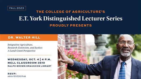 Dr Walter Hill Et York Distinguished Lecturer Series Fall 2023